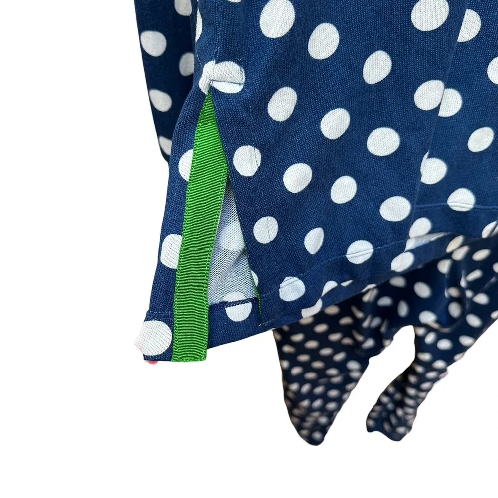 Kate Spade New York‎ Brushed Sweater Knit Long Sleeve PJ Set Blue Polka Dot SM